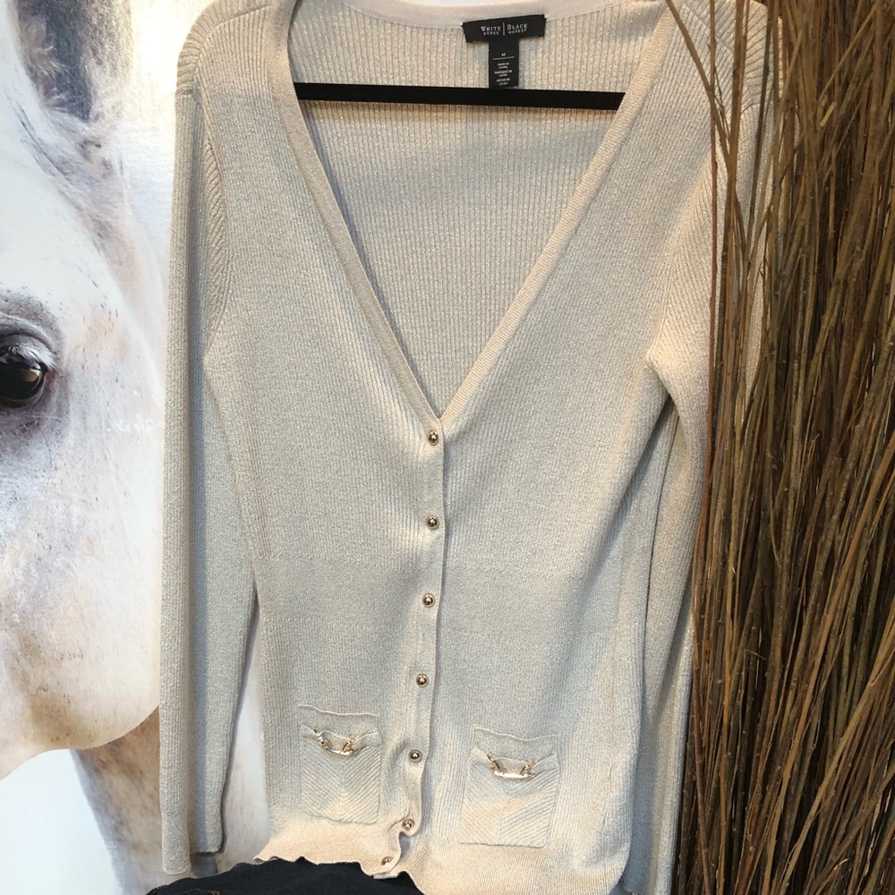 WHBM NWOT Cardigan Cream Medium